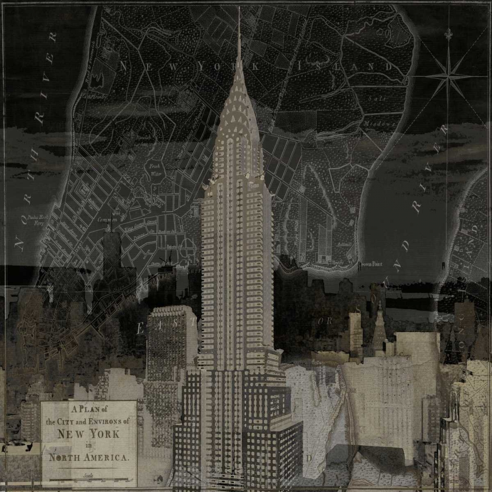 Art Print: Vintage New York in Black II