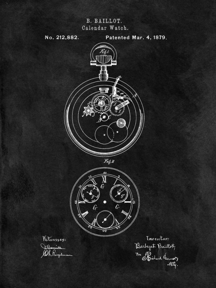 Art Print: Calendar Watch - 1879-Black