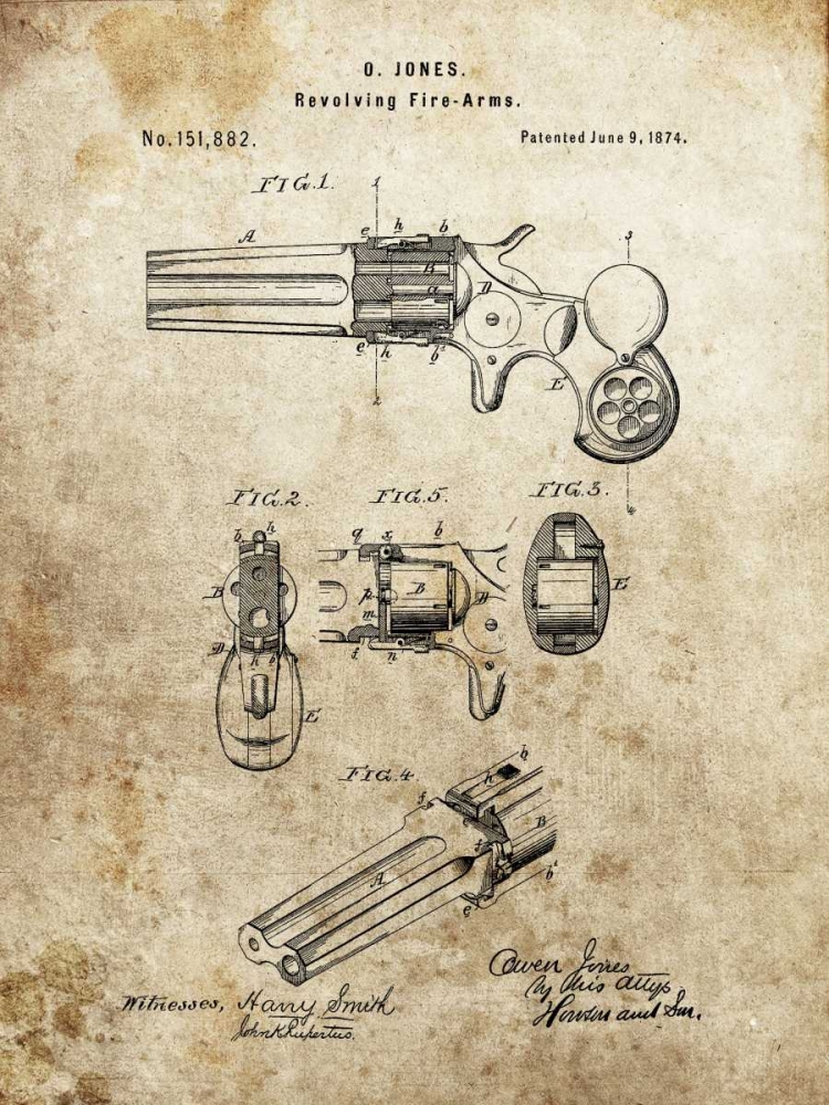 Wall Art Painting id:318179, Name: Revolving Fire Arms - 1874, Artist: Sproul, Dan