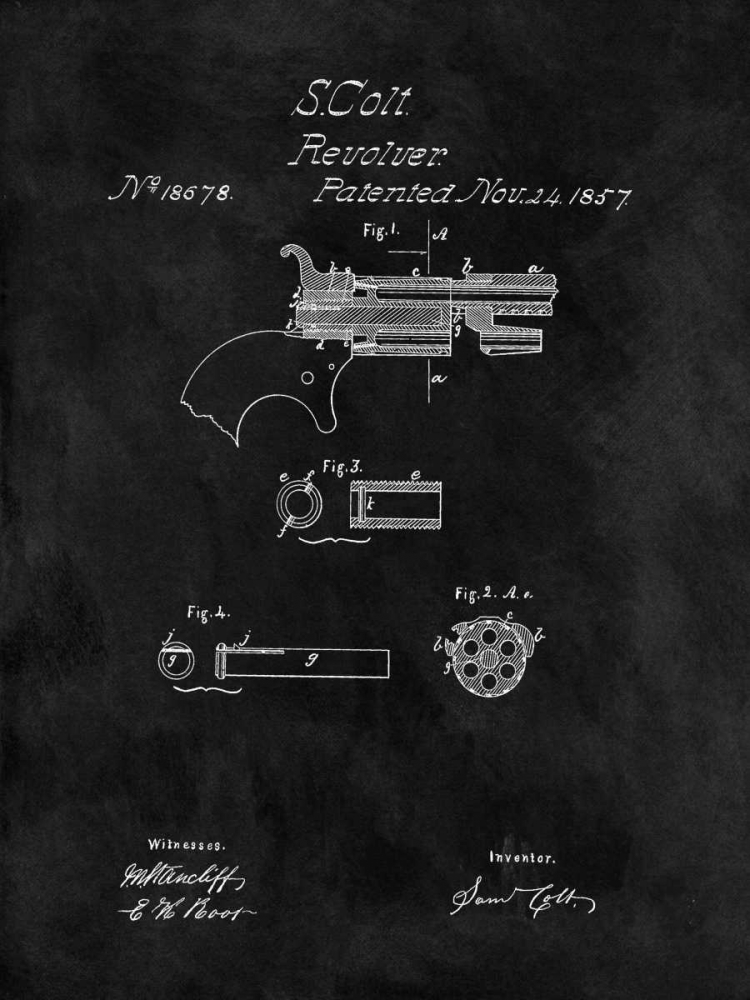 Wall Art Painting id:318187, Name: Colt Revolver - 1857-Black, Artist: Sproul, Dan