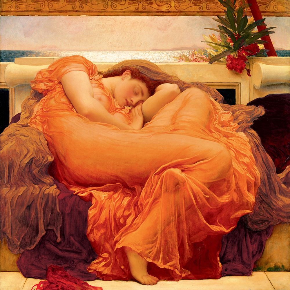 Wall Art Painting id:537641, Name: Flaming June, Artist: Leighton, Frederic