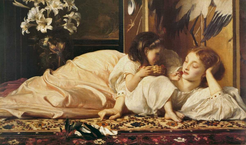 Wall Art Painting id:316064, Name: Mother and child, Artist: Leighton, Frederic