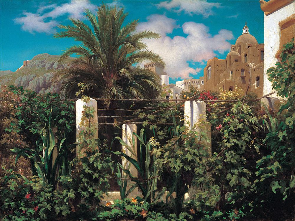Wall Art Painting id:537642, Name: A Garden in Capri, Artist: Leighton, Frederic