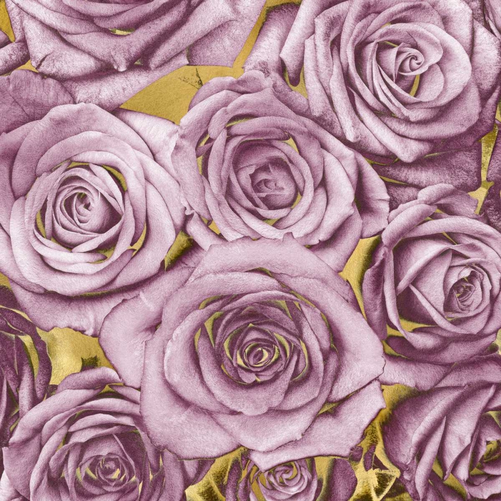 Wall Art Painting id:318330, Name: Roses - Amethyst on Gold, Artist: Bennett, Kate
