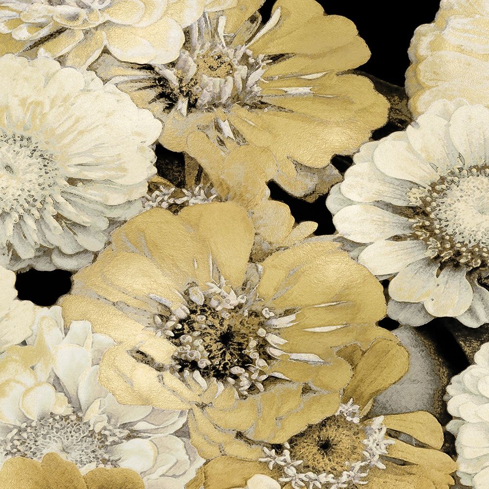 Wall Art Painting id:319696, Name: Floral Abundance in Gold I, Artist: Bennett, Kate