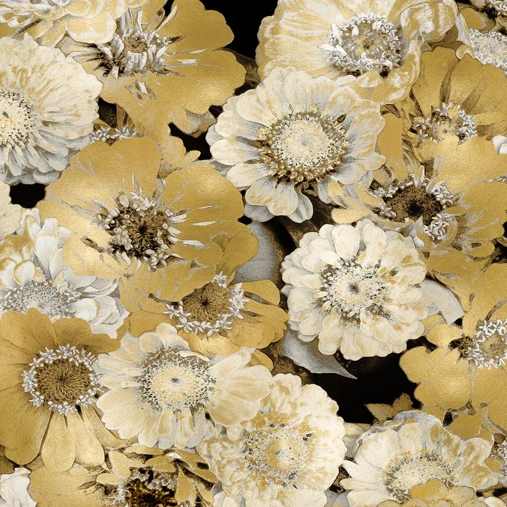 Wall Art Painting id:319699, Name: Floral Abundance in Gold IV, Artist: Bennett, Kate