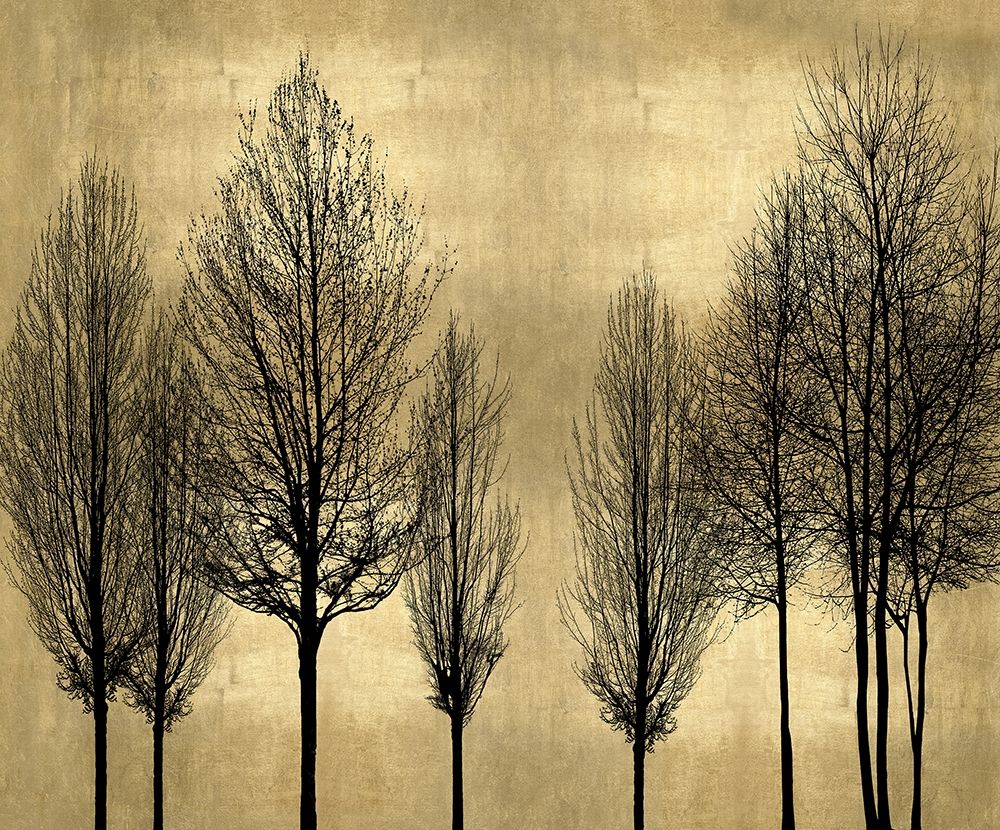 Art Print: Trees on Gold 