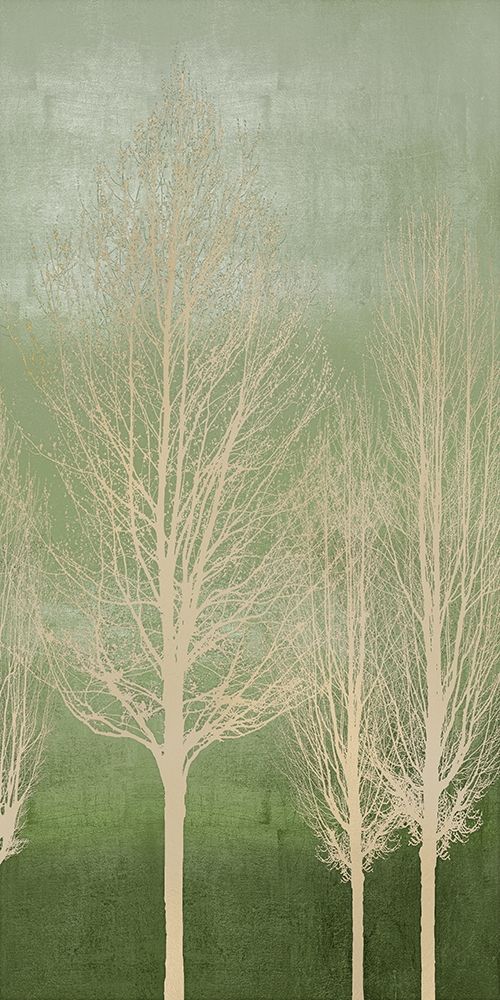 Art Print: Trees on Green Panel II