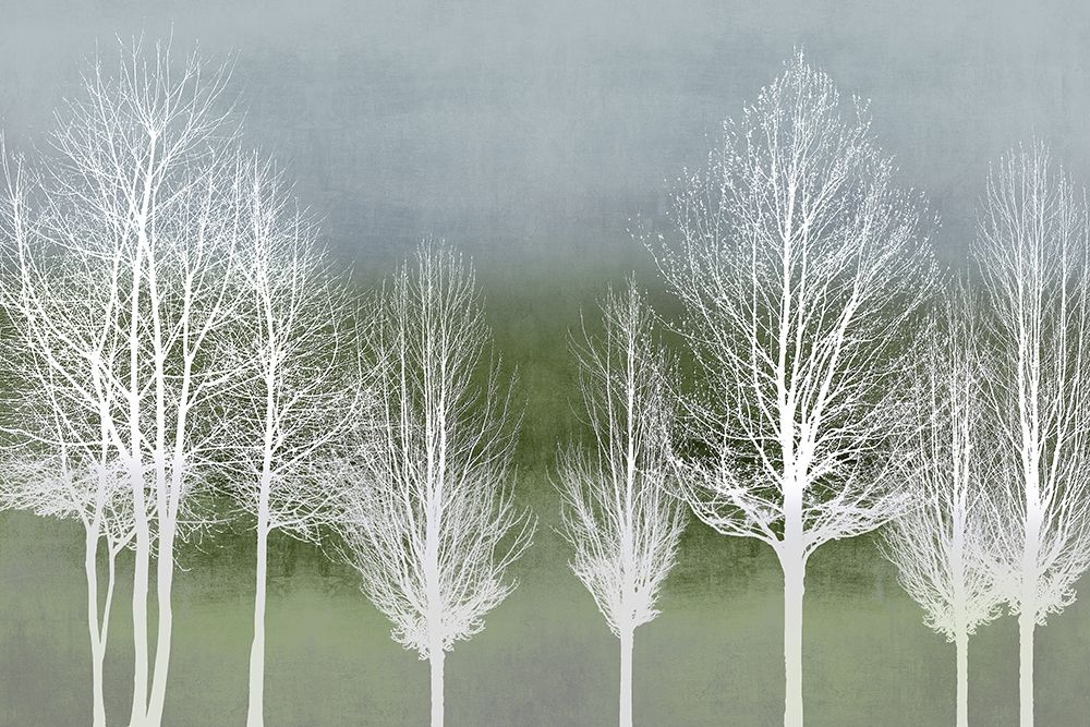 Art Print: Trees on Green 