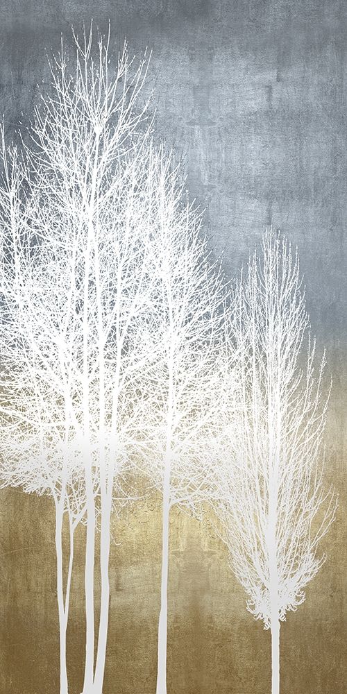 Art Print: Trees on Gold Panel I