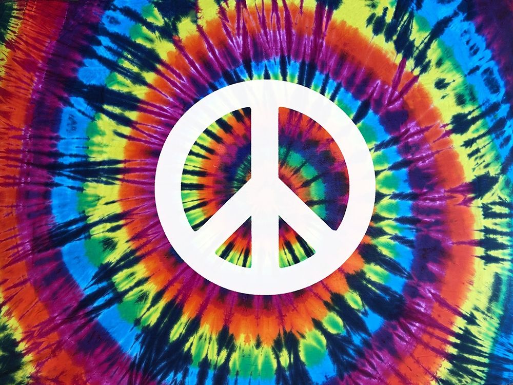 Wall Art Painting id:325023, Name: Tie Dye Rainbow Peace Sign, Artist: Kearns, Molly