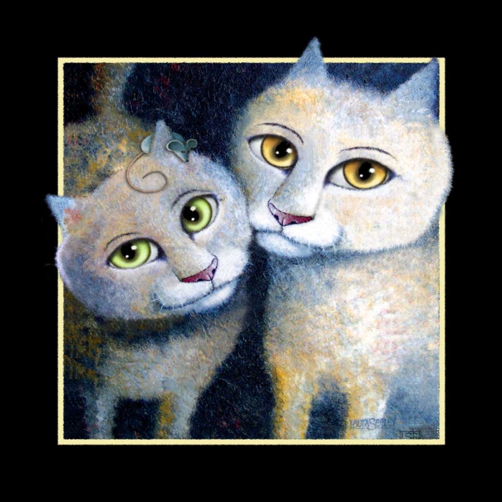 Art Print: Angels (Black with Mouse)