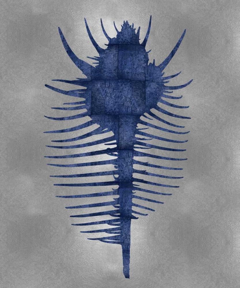 Art Print: Sea Life - Blue on Silver VI