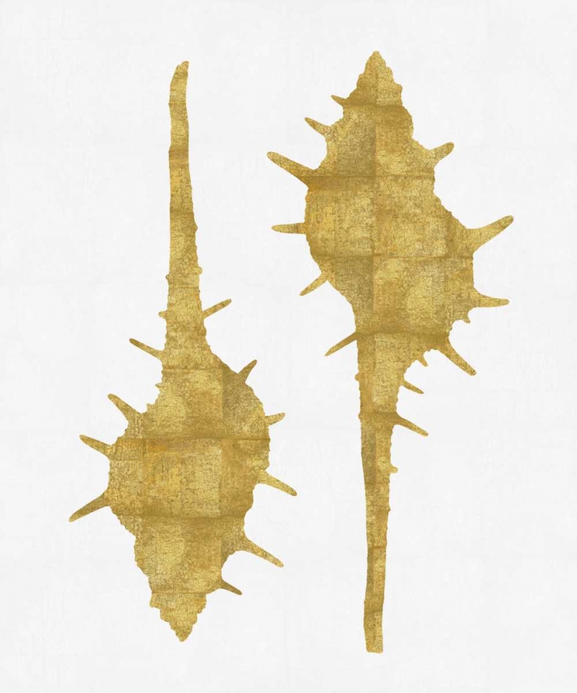 Art Print: Sea Life - Gold on White II