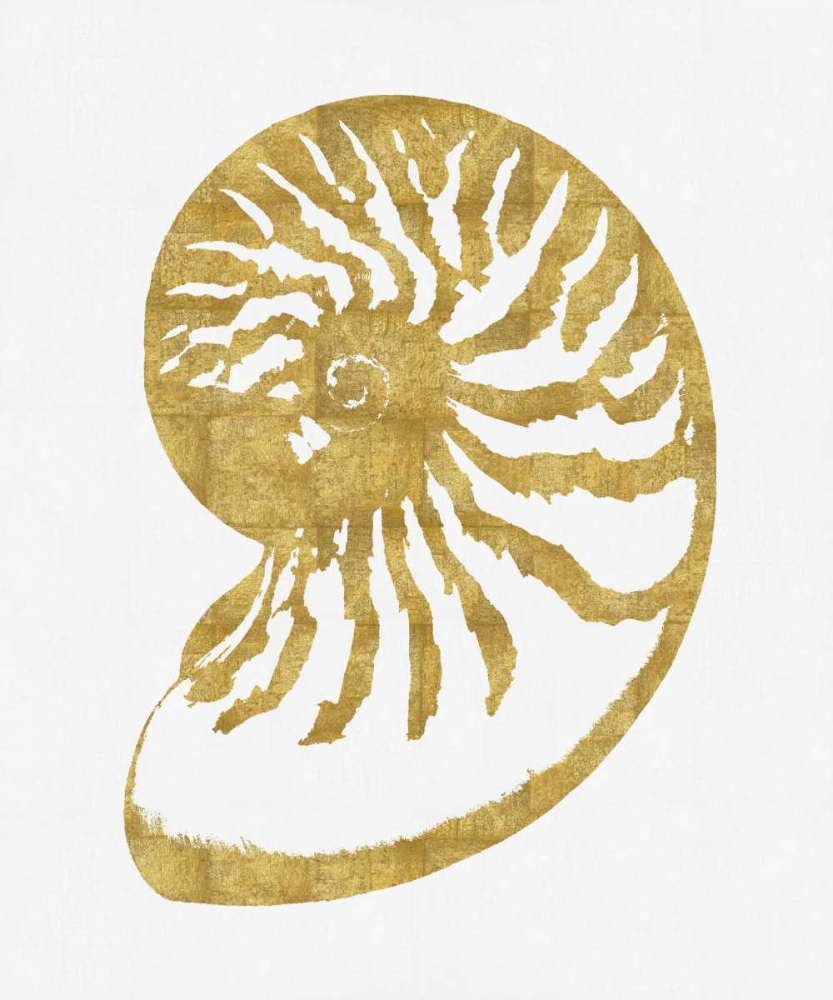 Art Print: Sea Life - Gold on White III