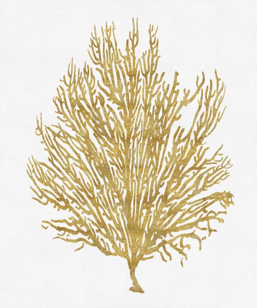 Art Print: Sea Life - Gold on White V
