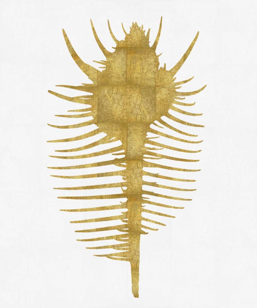 Art Print: Sea Life - Gold on White VI