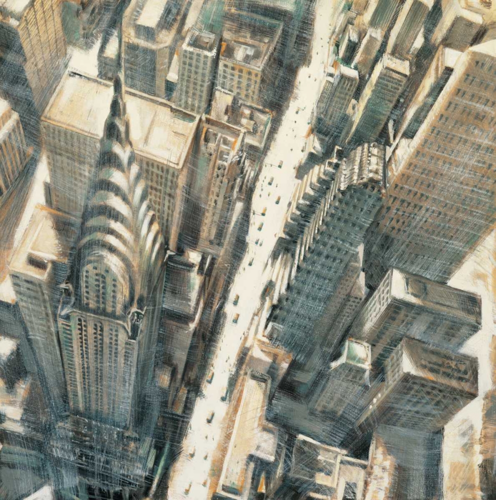 Wall Art Painting id:316618, Name: Aerial View of Chrysler Building, Artist: Daniels, Matthew