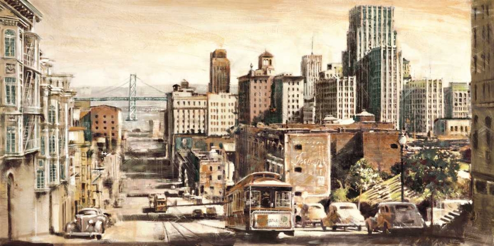 Wall Art Painting id:316635, Name: San Francisco View to Bay Bridge, Artist: Daniels, Matthew