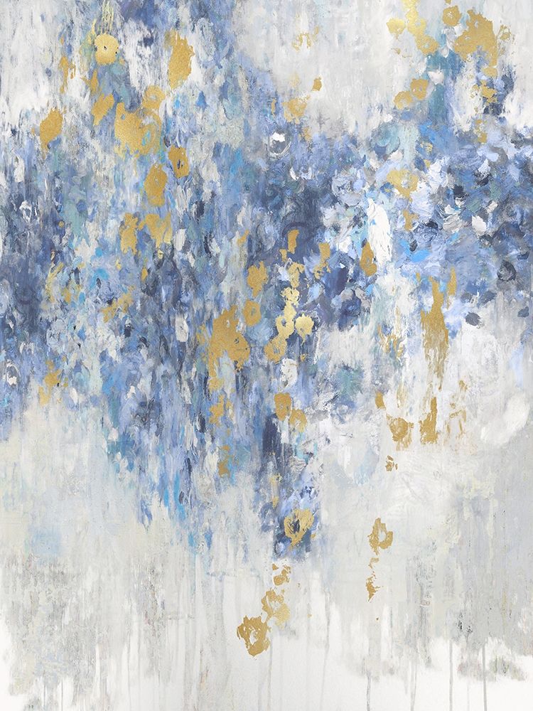 Wall Art Painting id:320298, Name: Cascade Indigo with Gold , Artist: Robbins, Nikki