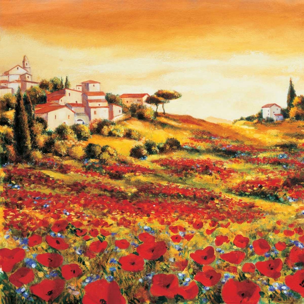 Wall Art Painting id:316852, Name: Valley of Poppies, Artist: Leblanc, Richard