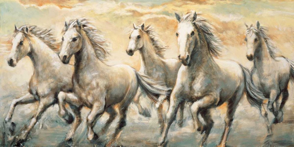 Wall Art Painting id:316829, Name: Wild Horses, Artist: Steele, Ralph
