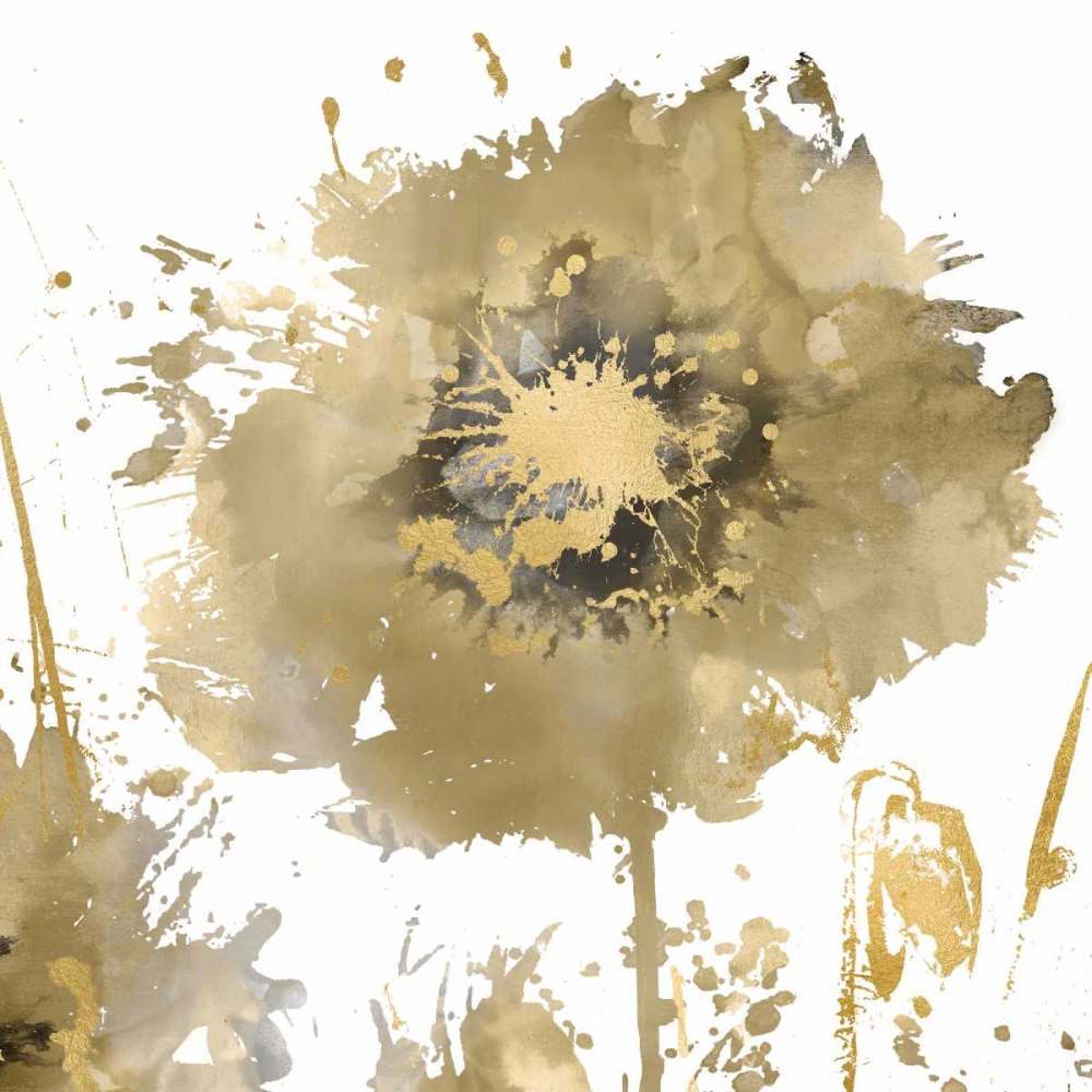 Art Print: Flower Burst in Gold I