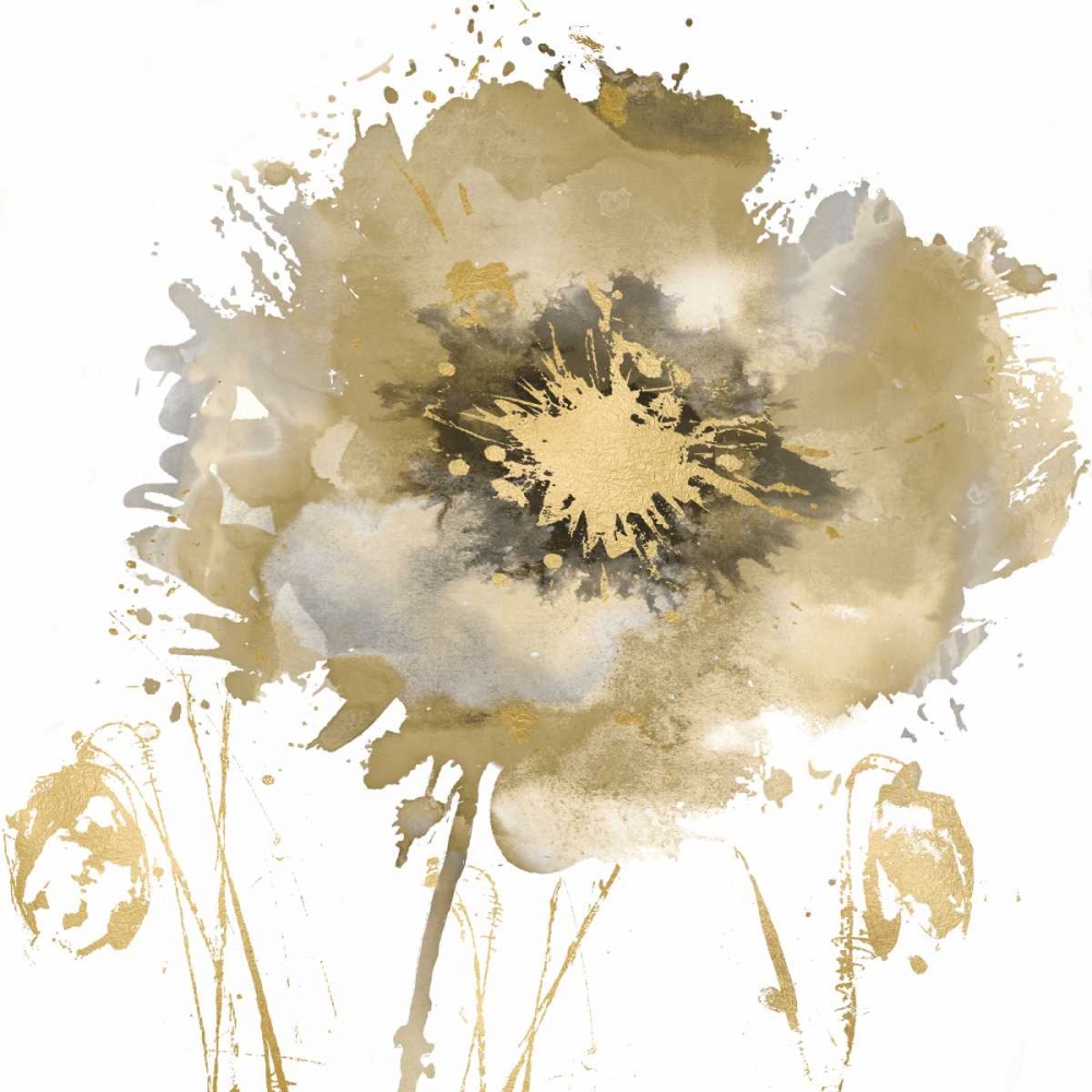 Art Print: Fower Burst in Gold II
