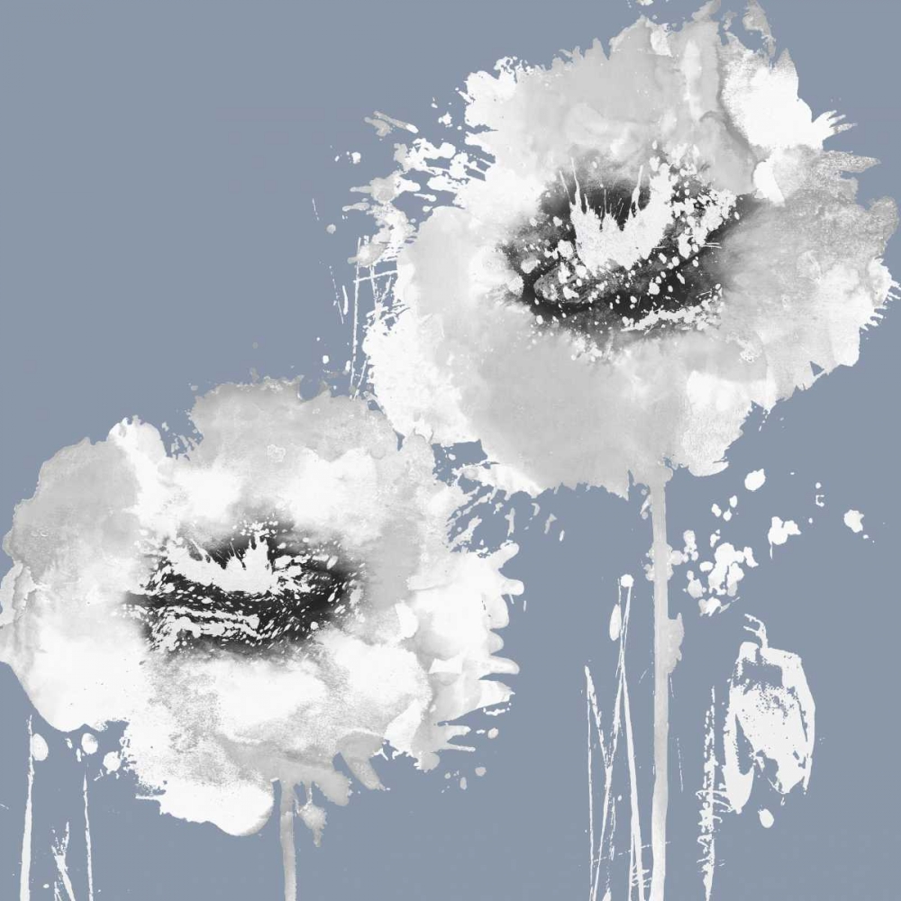 Art Print: Flower Burst on Grey I