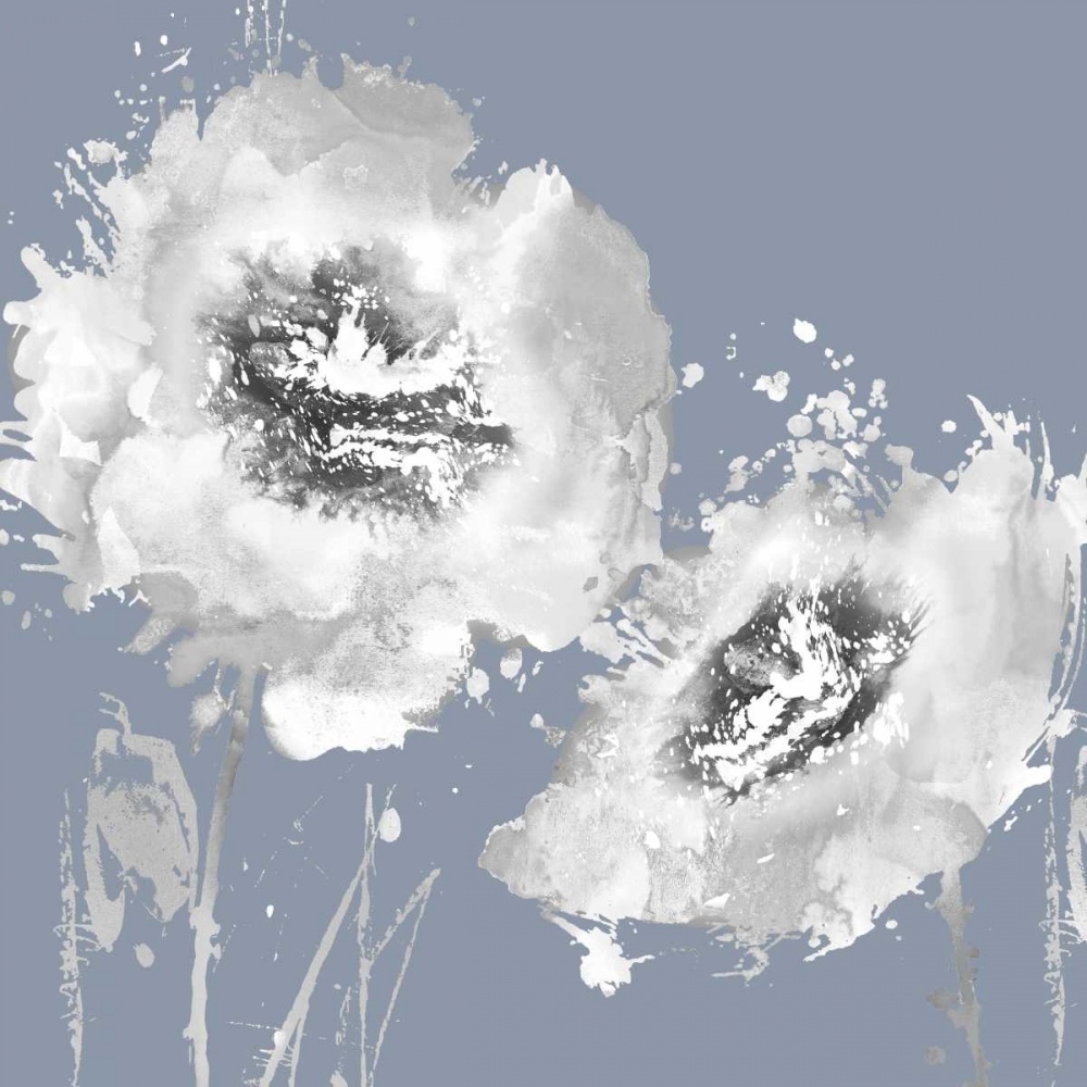 Art Print: Flower Burst on Grey II