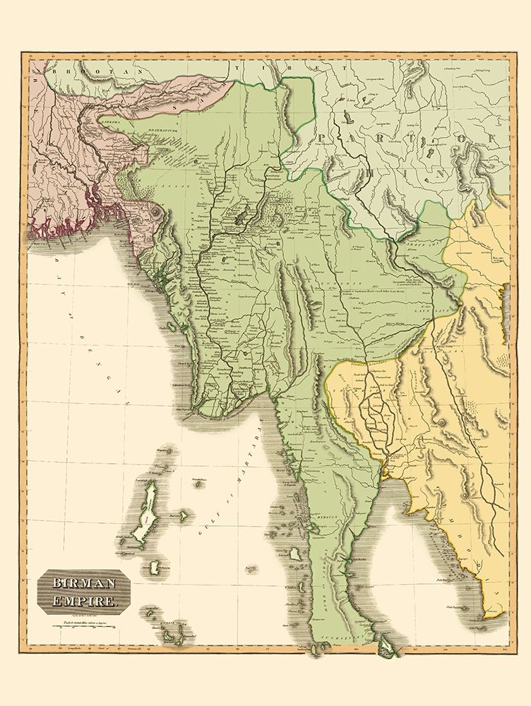 Wall Art Painting id:289823, Name: Empire Burma Asia - Thomson 1817, Artist: Thomson