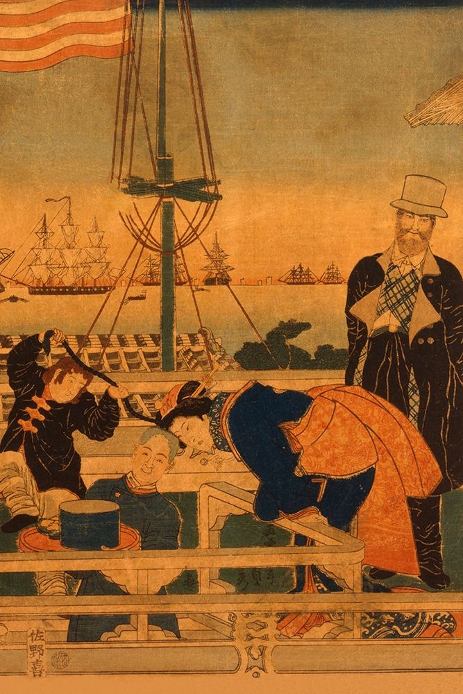 Wall Art Painting id:346859, Name: Foreign mercantile house in Yokohama (Yokohama ijin shokan no zu) #1, 1861, Artist: Utagawa, Sadahide