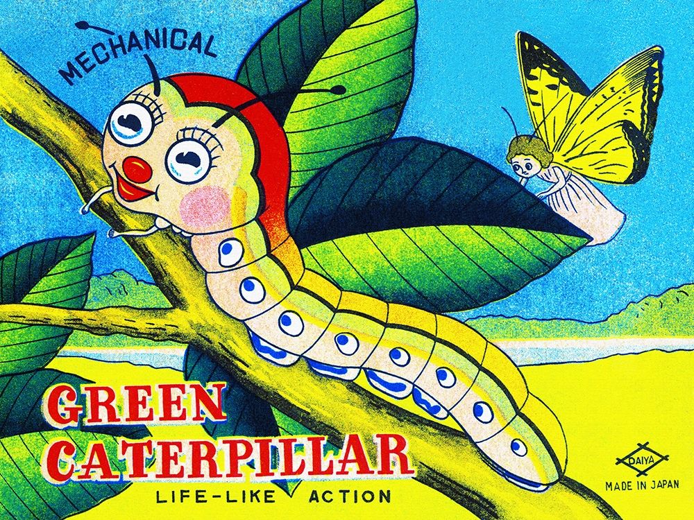 Art Print: Mechanical Green Caterpillar