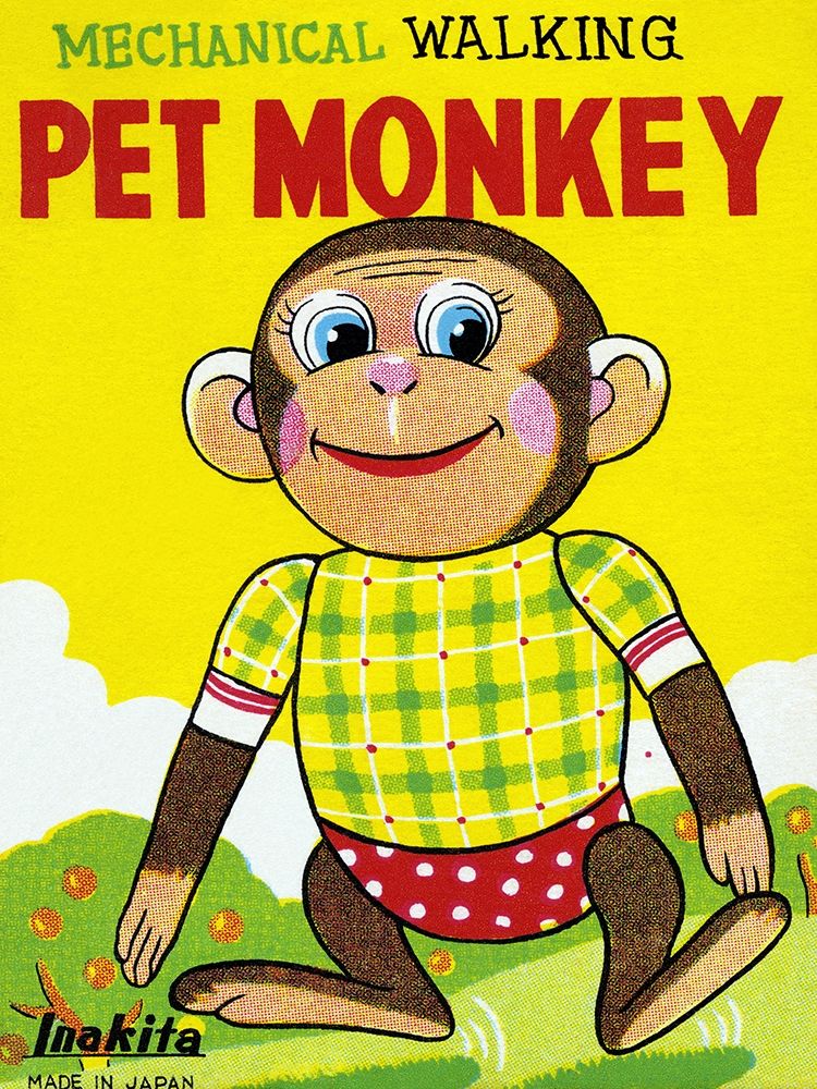 Art Print: Mechanical Walking Pet Monkey