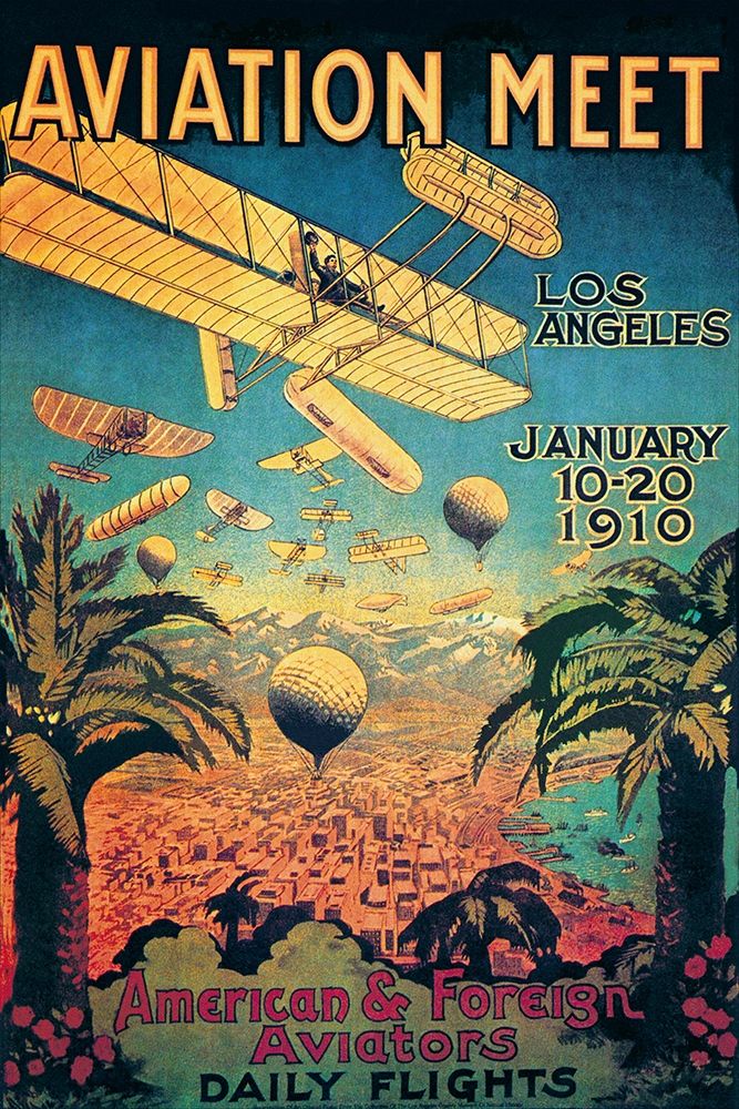 Wall Art Painting id:347201, Name: Aviation Meet in Los Angeles, Artist: Unknown