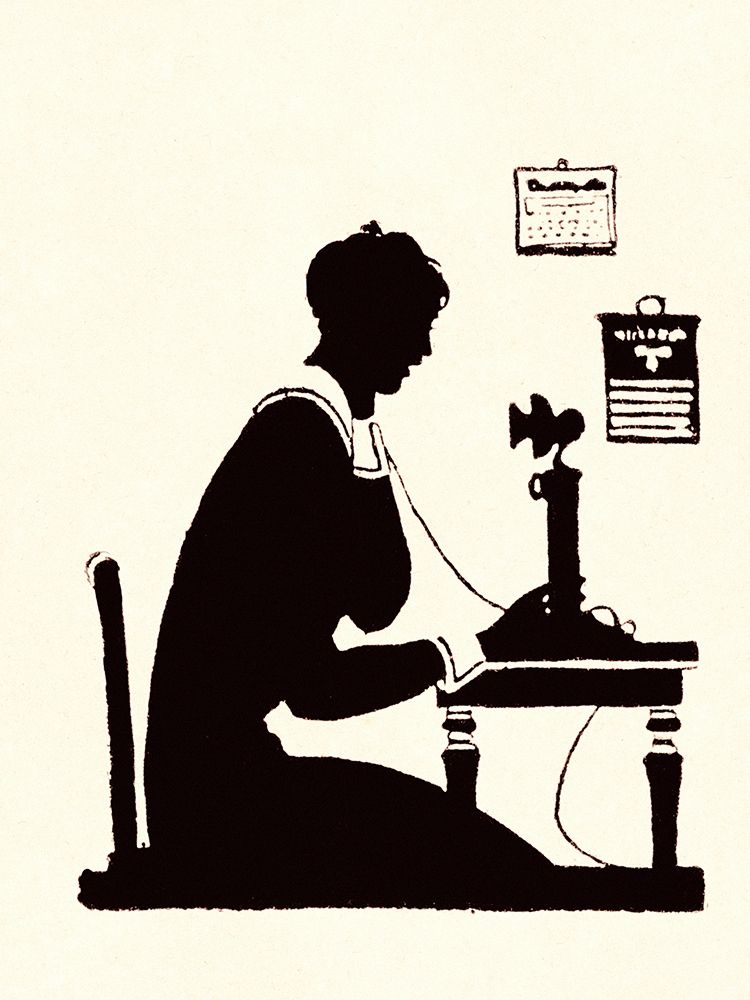 Art Print: Homemaker Makes a Phone Call