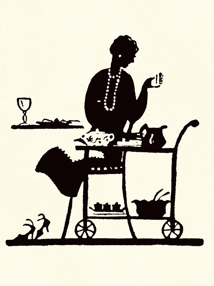 Art Print: Homemaker Takes Items From a Serving Cart
