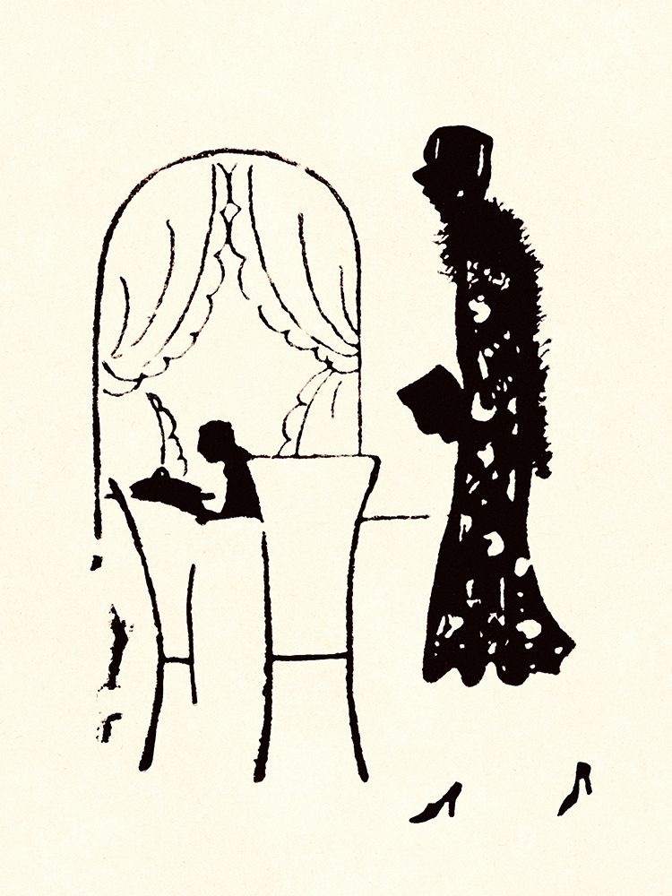 Art Print: Dressed Woman Walks Into a Restaurant