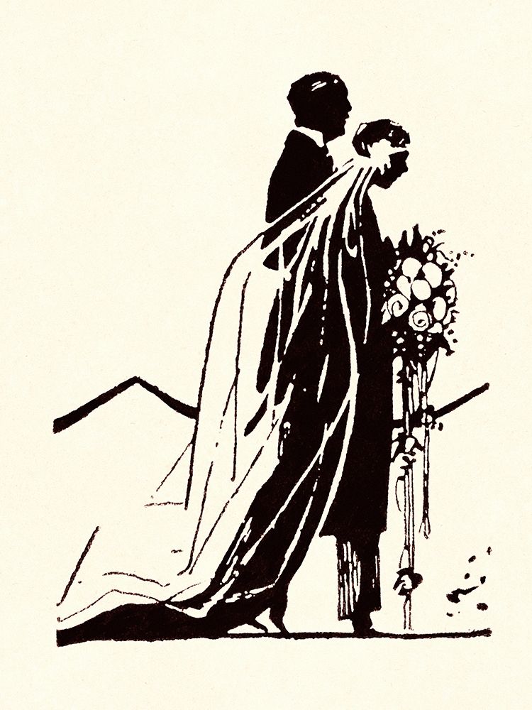 Art Print: Couple Side by Side Moving Toward a Wedding Ceremony