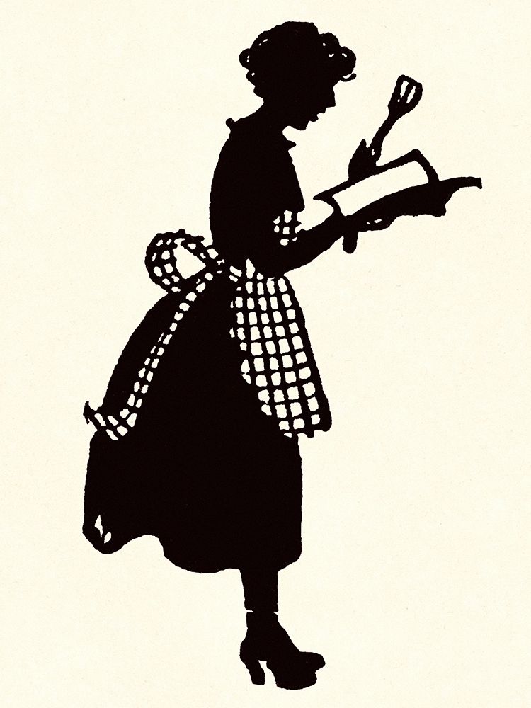 Art Print: Homemaker Reads a Recipe Book