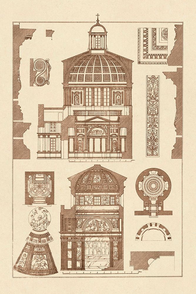 Wall Art Painting id:345787, Name: Domical Vaulting of the Renaissance, Artist: Buhlmann, J.
