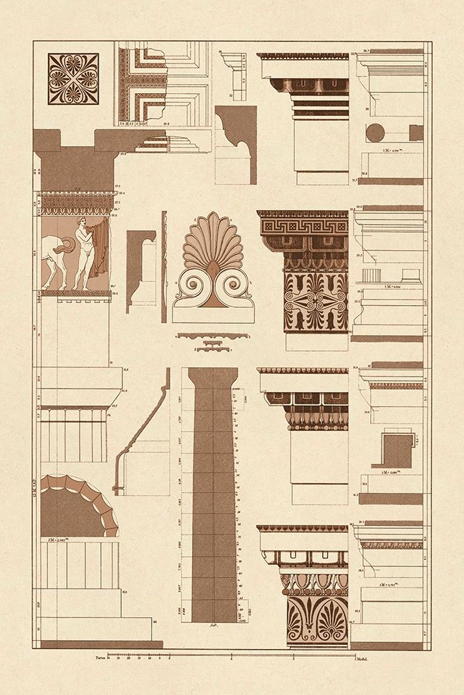 Wall Art Painting id:345848, Name: Details of Parthenon, Polychrome, Artist: Buhlmann, J.