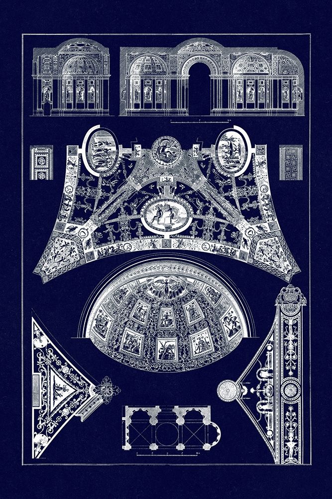 Wall Art Painting id:345864, Name: Cross Vaults of the Renaissance (Blueprint), Artist: Buhlmann, J.