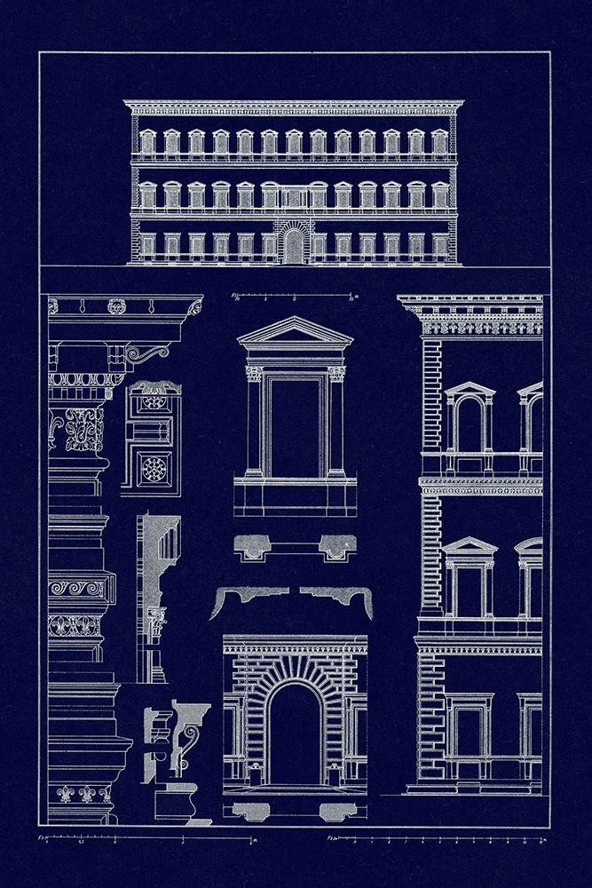 Wall Art Painting id:345922, Name: Palazzo Vendramin - Calergi at Venice (Blueprint), Artist: Buhlmann, J.