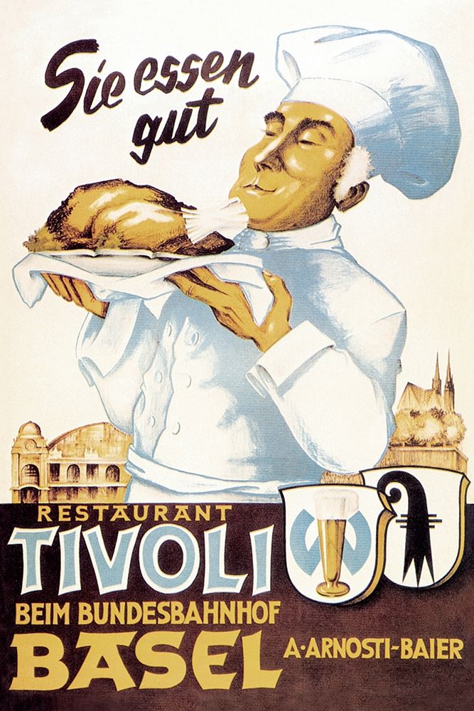 Wall Art Painting id:344822, Name: Cooks: Restaurant Tivoli Basel, Artist: Advertisement