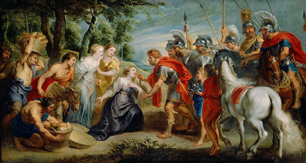 Wall Art Painting id:347933, Name: David Meeting Abigail, Artist: Rubens, Peter Paul