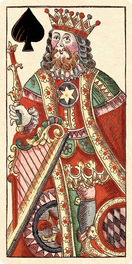Wall Art Painting id:344916, Name: King of Spades (Bauern Hochzeit Deck), Artist: Gobl, Andreas Benedictus