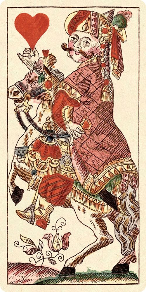 Wall Art Painting id:344918, Name: Knight of Hearts (Bauern Hochzeit Deck), Artist: Gobl, Andreas Benedictus
