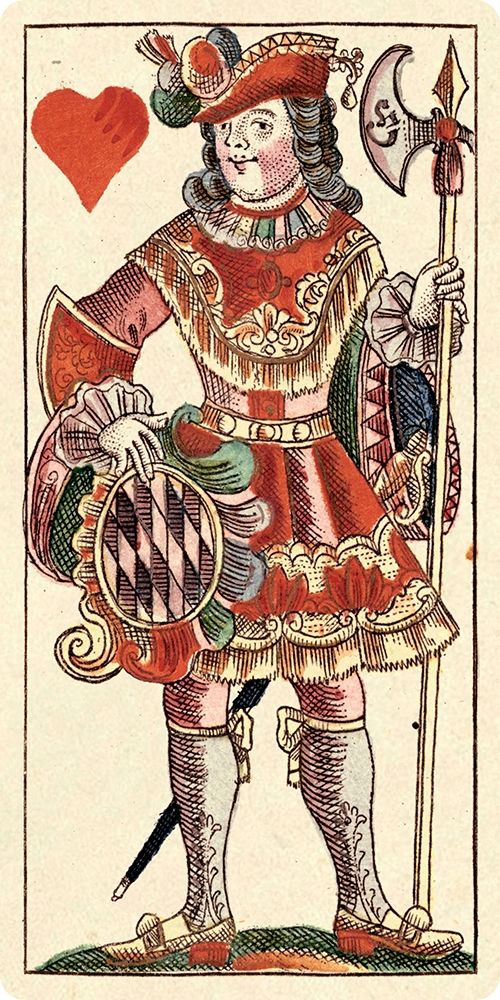 Wall Art Painting id:344919, Name: Knave of Hearts (Bauern Hochzeit Deck), Artist: Gobl, Andreas Benedictus
