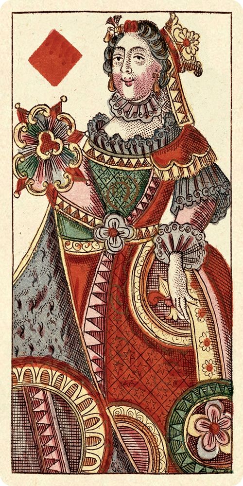 Art Print: Queen of Diamonds (Bauern Hochzeit Deck)